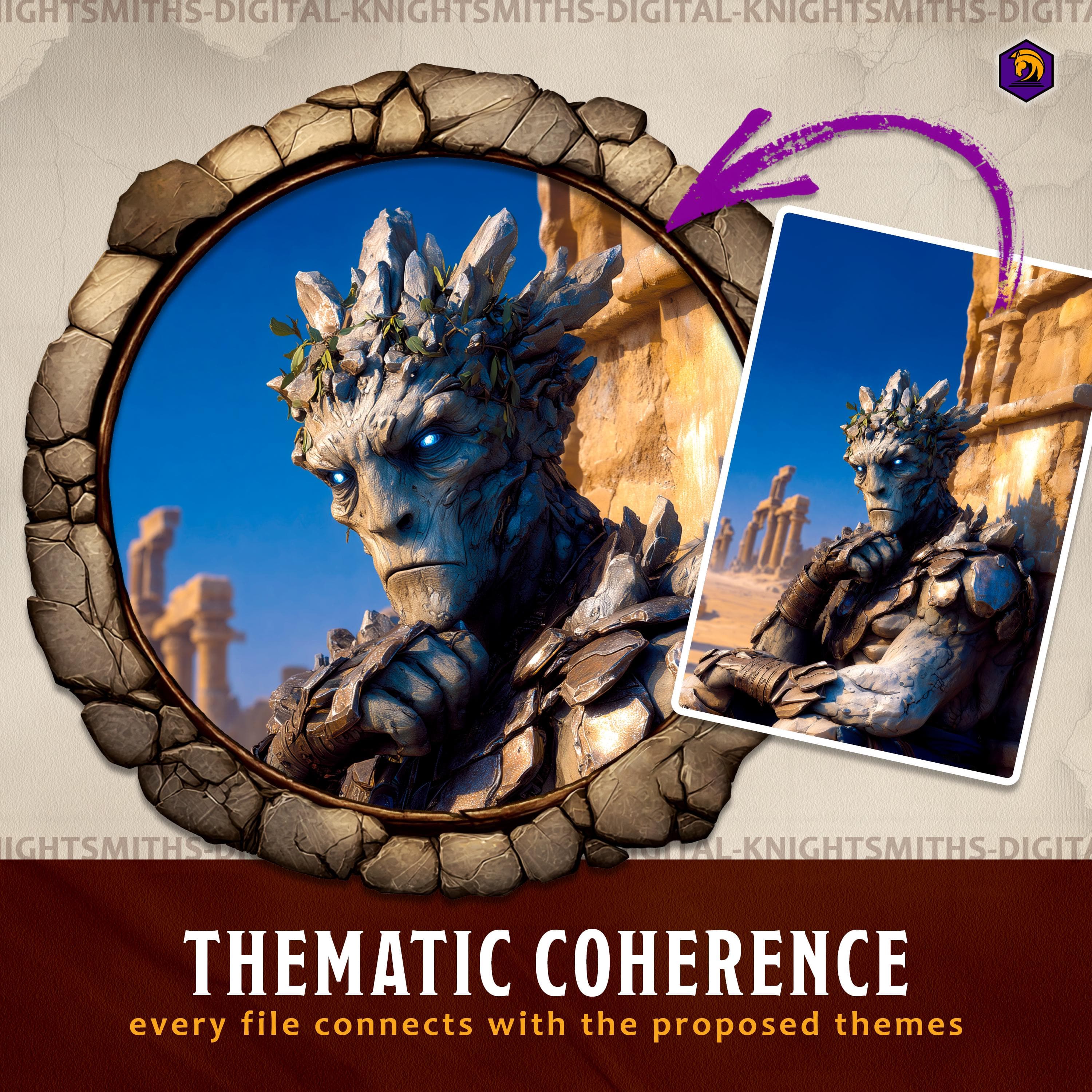 DnD Token Frames - Earthquake Collection VTT Digital Token Border, For RPG settings, Foundry Roll20 Supporting Image 7