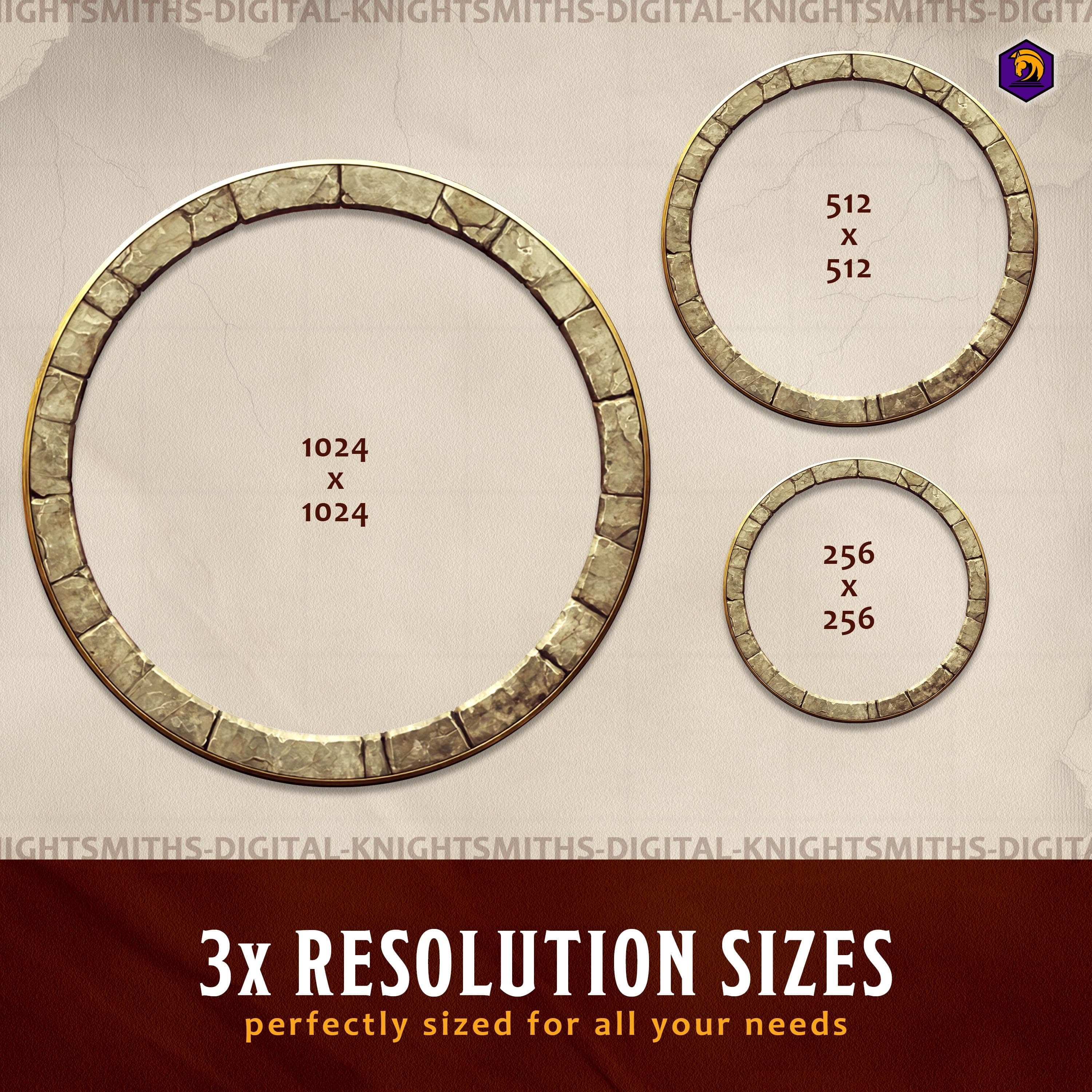DnD Token Frames - Earthquake Collection VTT Digital Token Border, For RPG settings, Foundry Roll20 Supporting Image 4