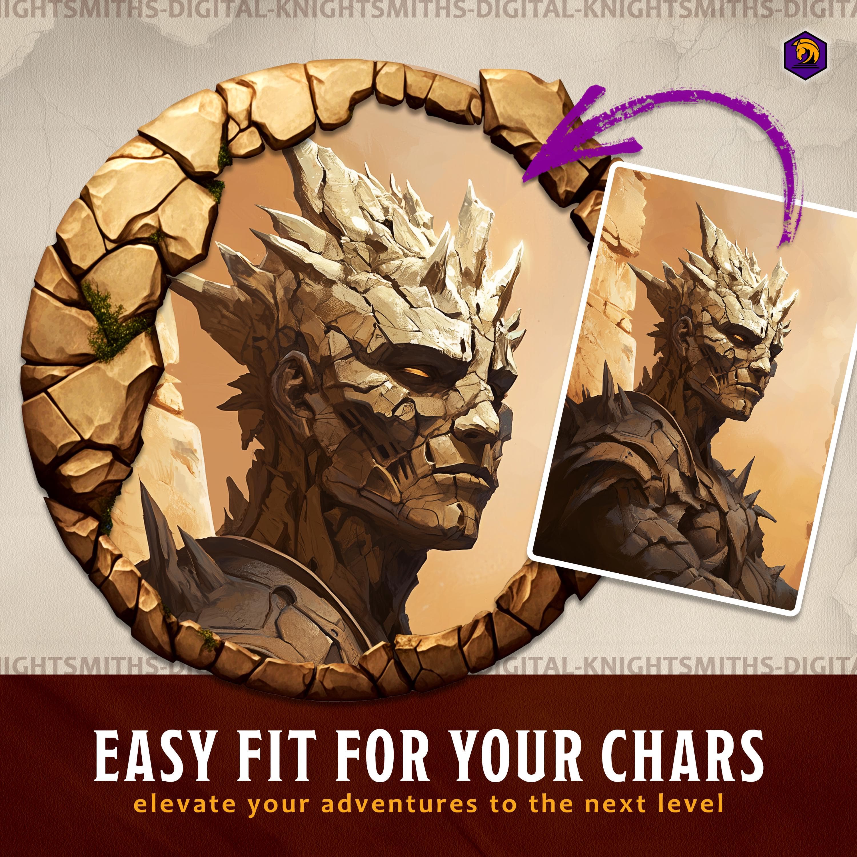 DnD Token Frames - Earthquake Collection VTT Digital Token Border, For RPG settings, Foundry Roll20 Supporting Image 6
