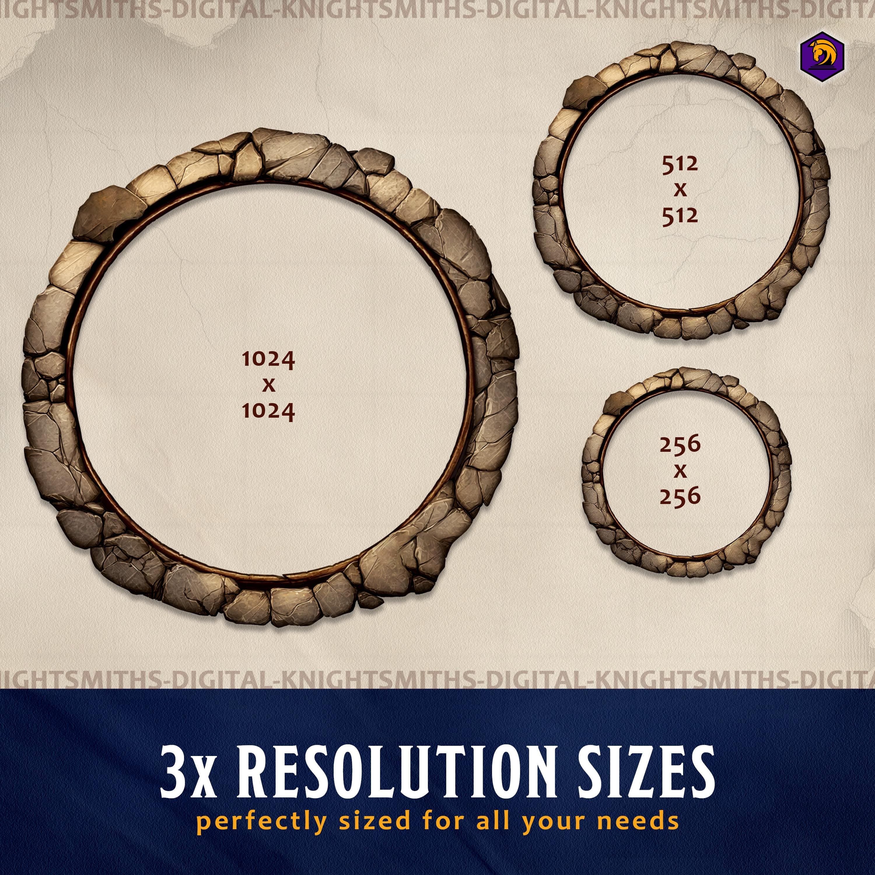 DnD Token Frames - Elemental Earth #1 VTT Digital Token Border, For RPG settings, Foundry Roll20 Supporting Image 4