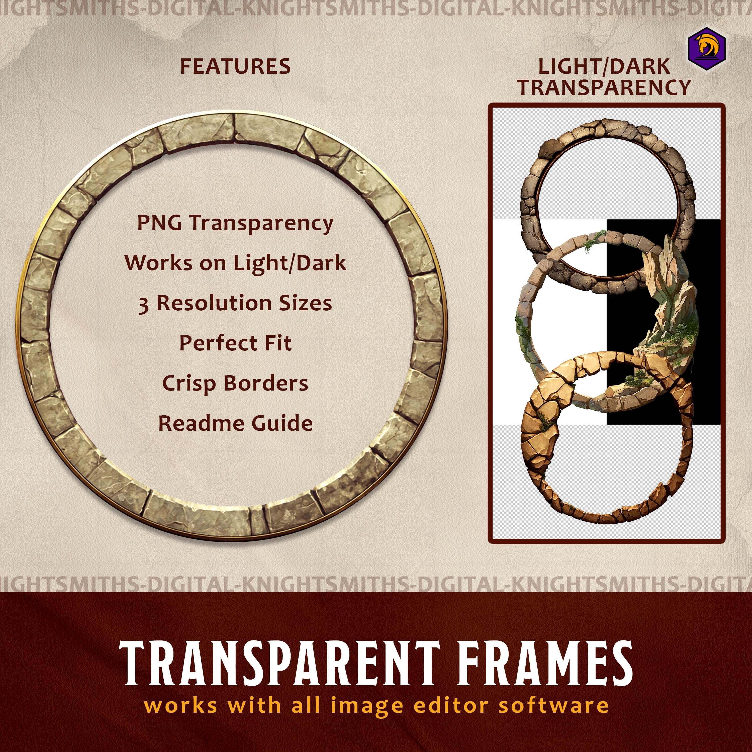 DnD Token Frames - Earthquake Collection VTT Digital Token Border, For RPG settings, Foundry Roll20 Supporting Image 3