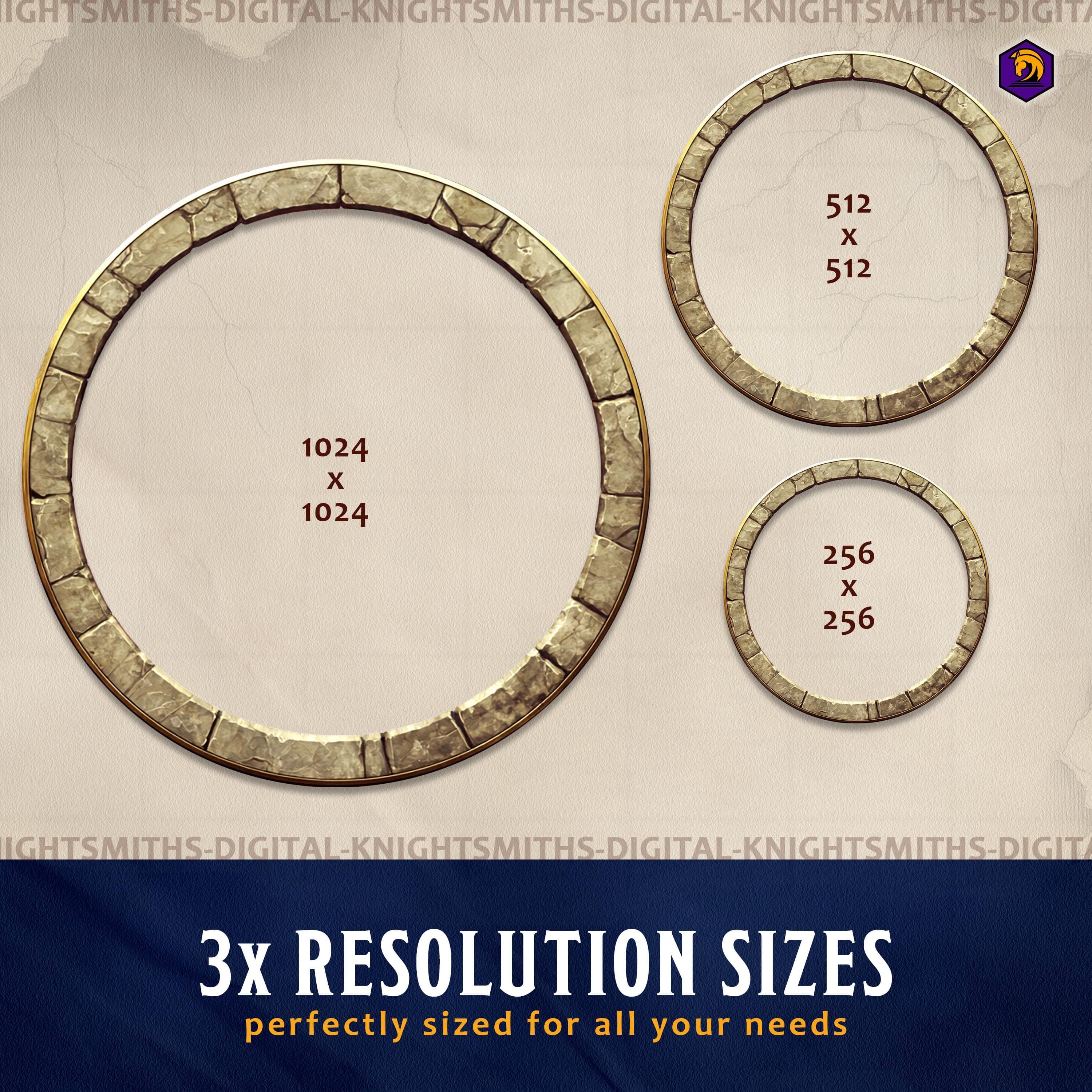 DnD Token Frames - Elemental Earth #4 VTT Digital Token Border, For RPG settings, Foundry Roll20 Supporting Image 4