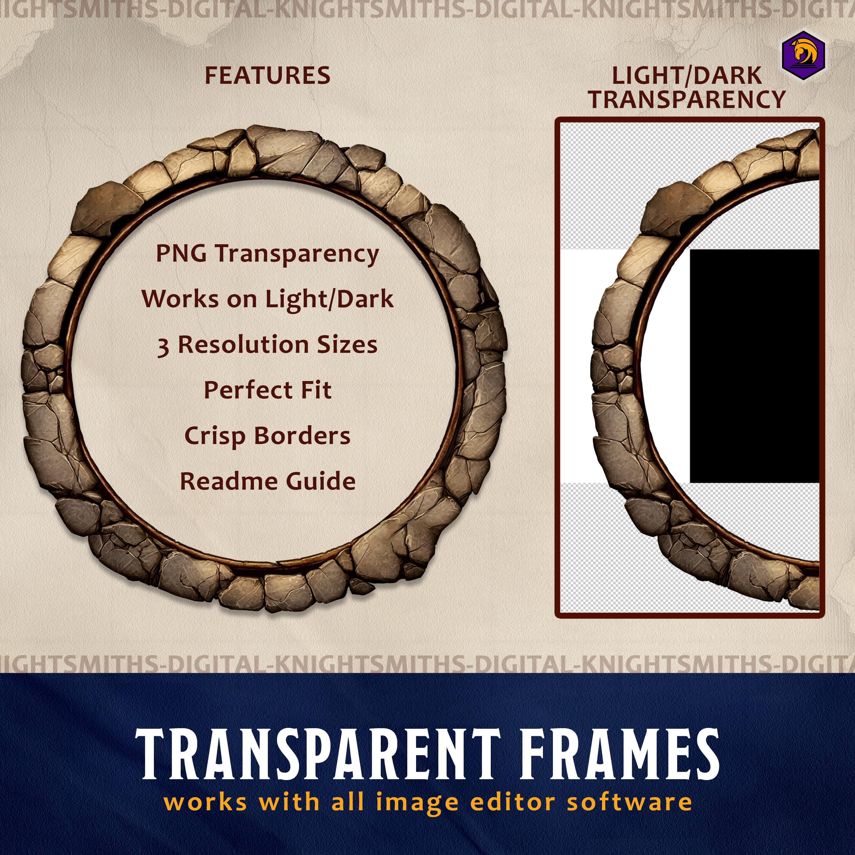 DnD Token Frames - Elemental Earth #1 VTT Digital Token Border, For RPG settings, Foundry Roll20 Supporting Image 3