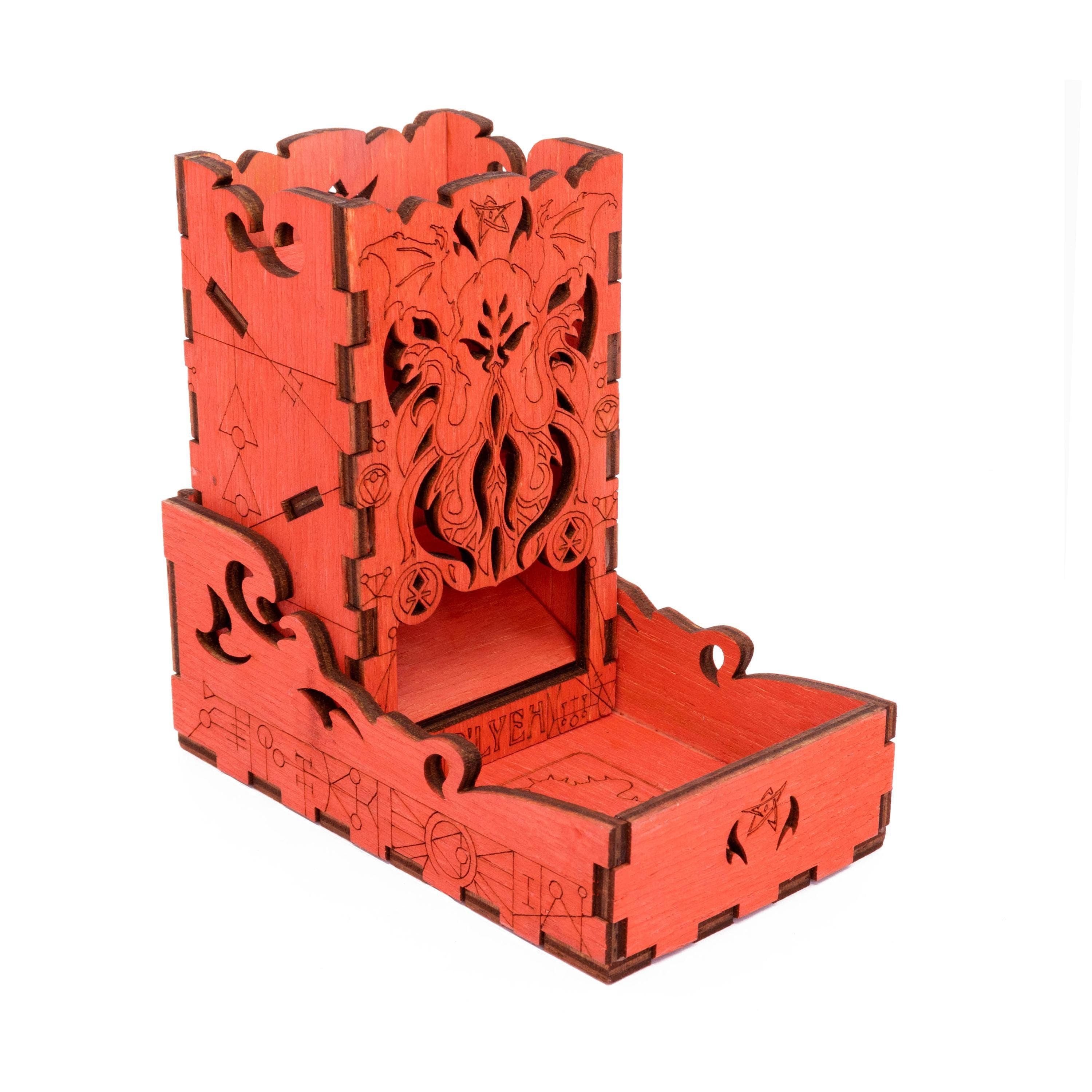 Cthulhu Dice Tower and Tray | Laser-Engraved (Wood) | Arkham Horror DnD RPG Accessory | Gaming gift Supporting Image 17