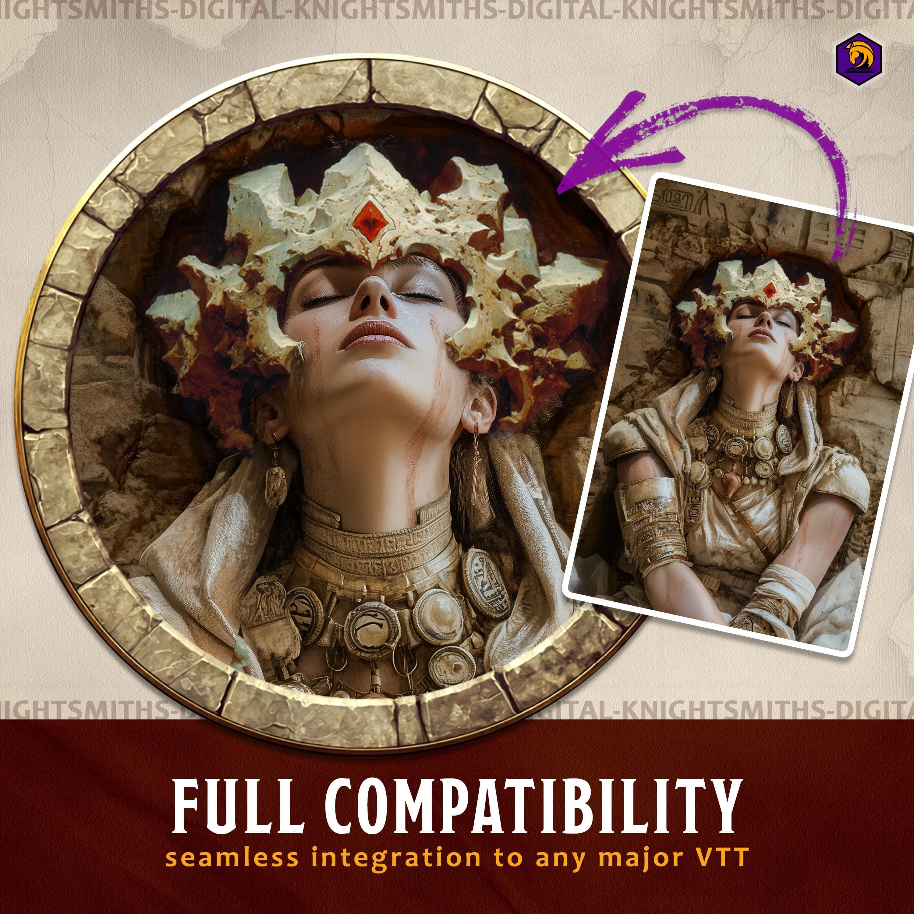 DnD Token Frames - Earthquake Collection VTT Digital Token Border, For RPG settings, Foundry Roll20 Supporting Image 5