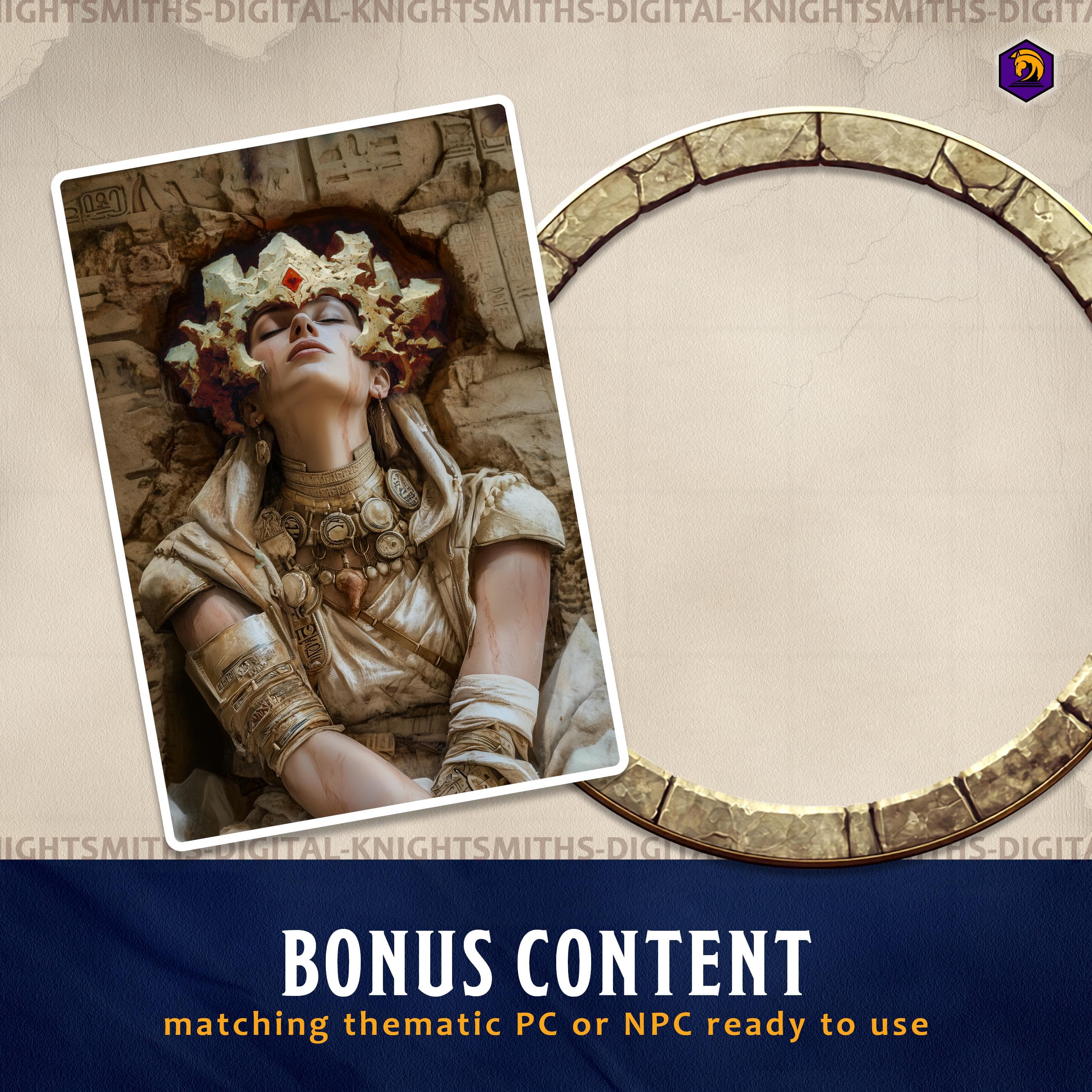DnD Token Frames - Elemental Earth #4 VTT Digital Token Border, For RPG settings, Foundry Roll20 Supporting Image 6