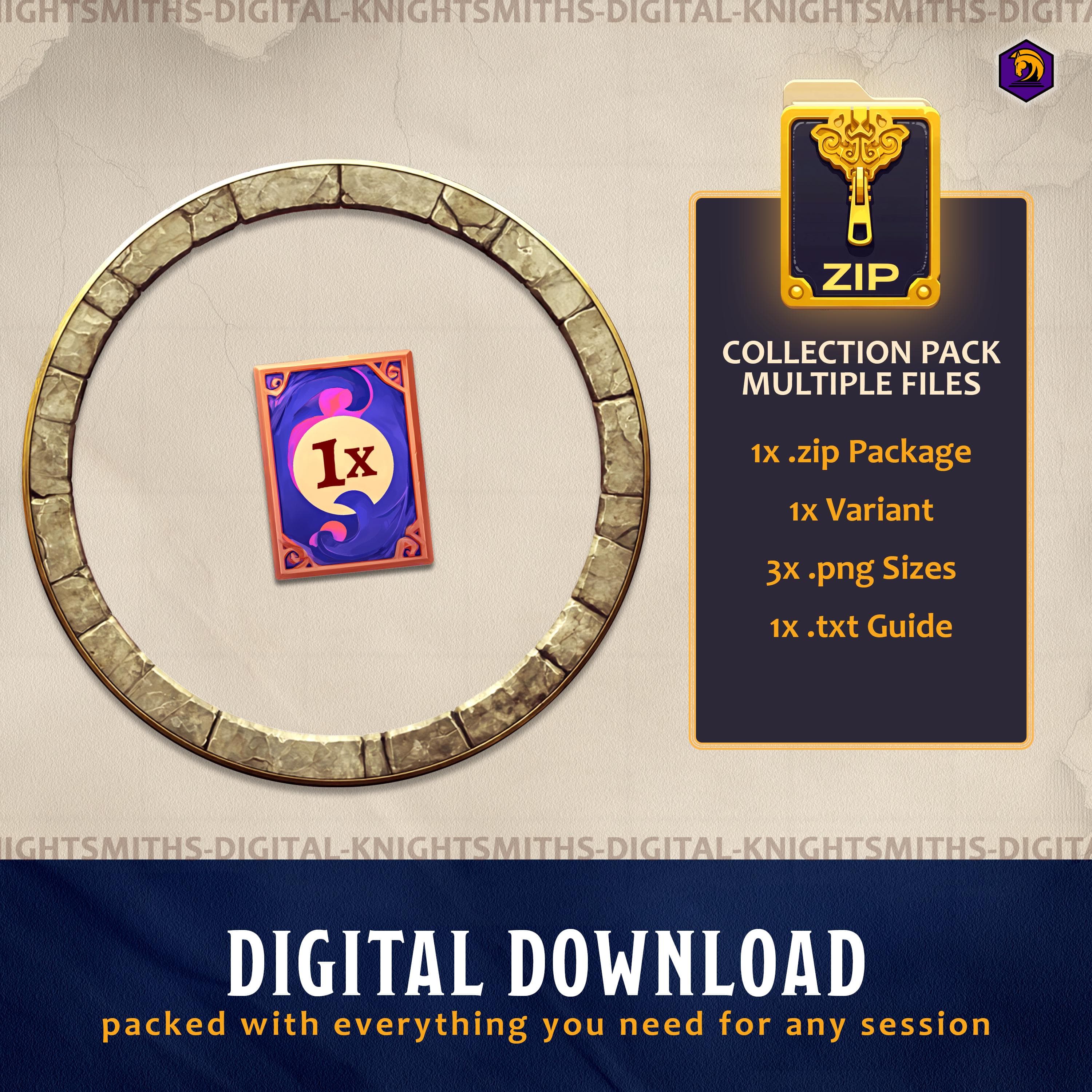 DnD Token Frames - Elemental Earth #4 VTT Digital Token Border, For RPG settings, Foundry Roll20 Supporting Image 2