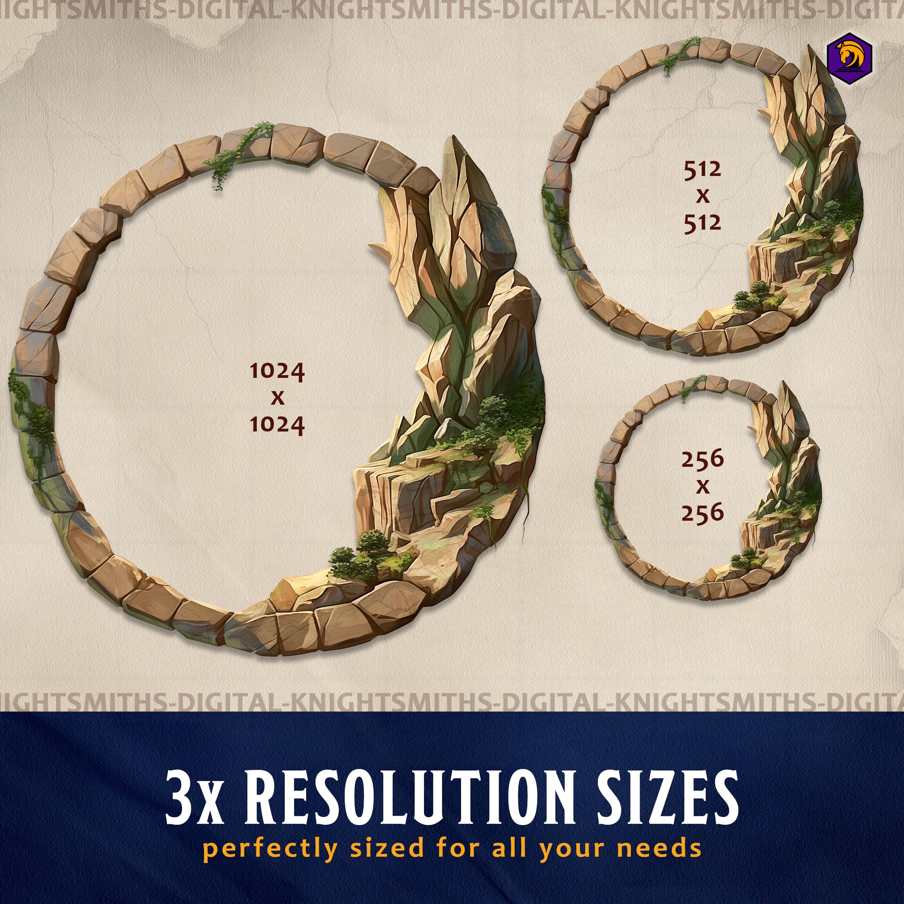 DnD Token Frames - Elemental Earth #2 VTT Digital Token Border, For RPG settings, Foundry Roll20 Supporting Image 4