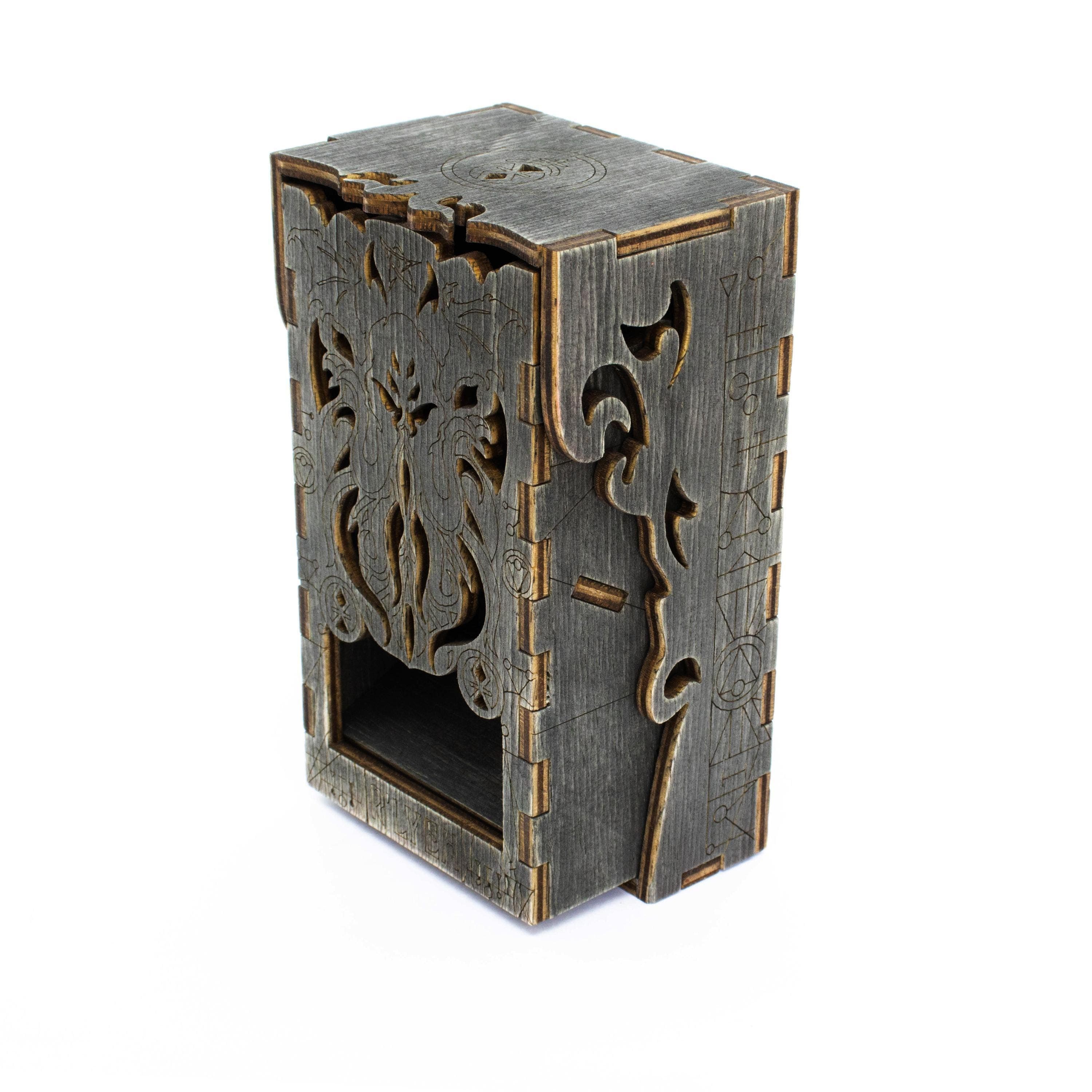 Cthulhu Dice Tower and Tray | Laser-Engraved (Wood) | Arkham Horror DnD RPG Accessory | Gaming gift Supporting Image 15