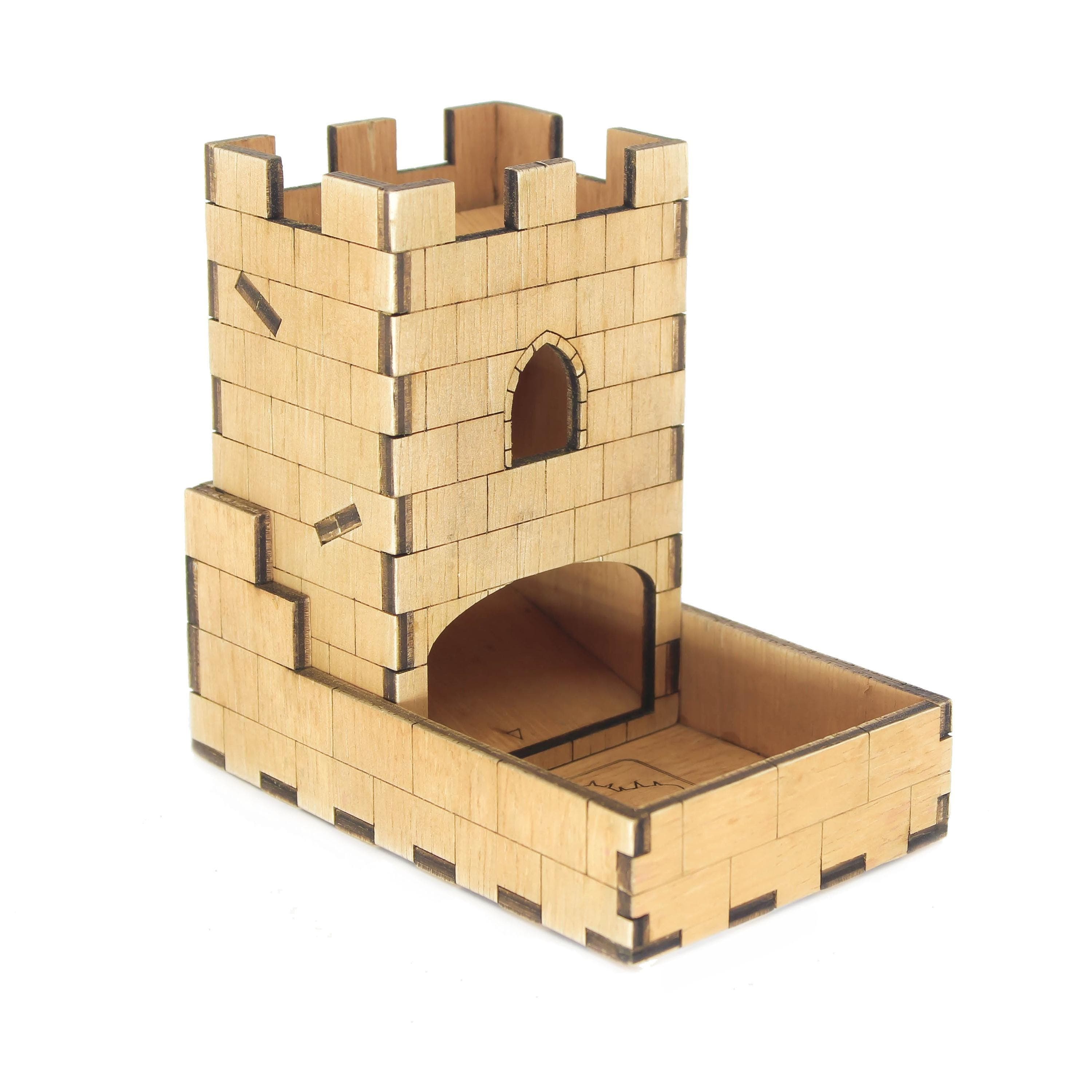 Medieval Dice Tower and Tray | Laser-Engraved (Wood) | RPG DnD Accessory | Gaming gift Supporting Image 12