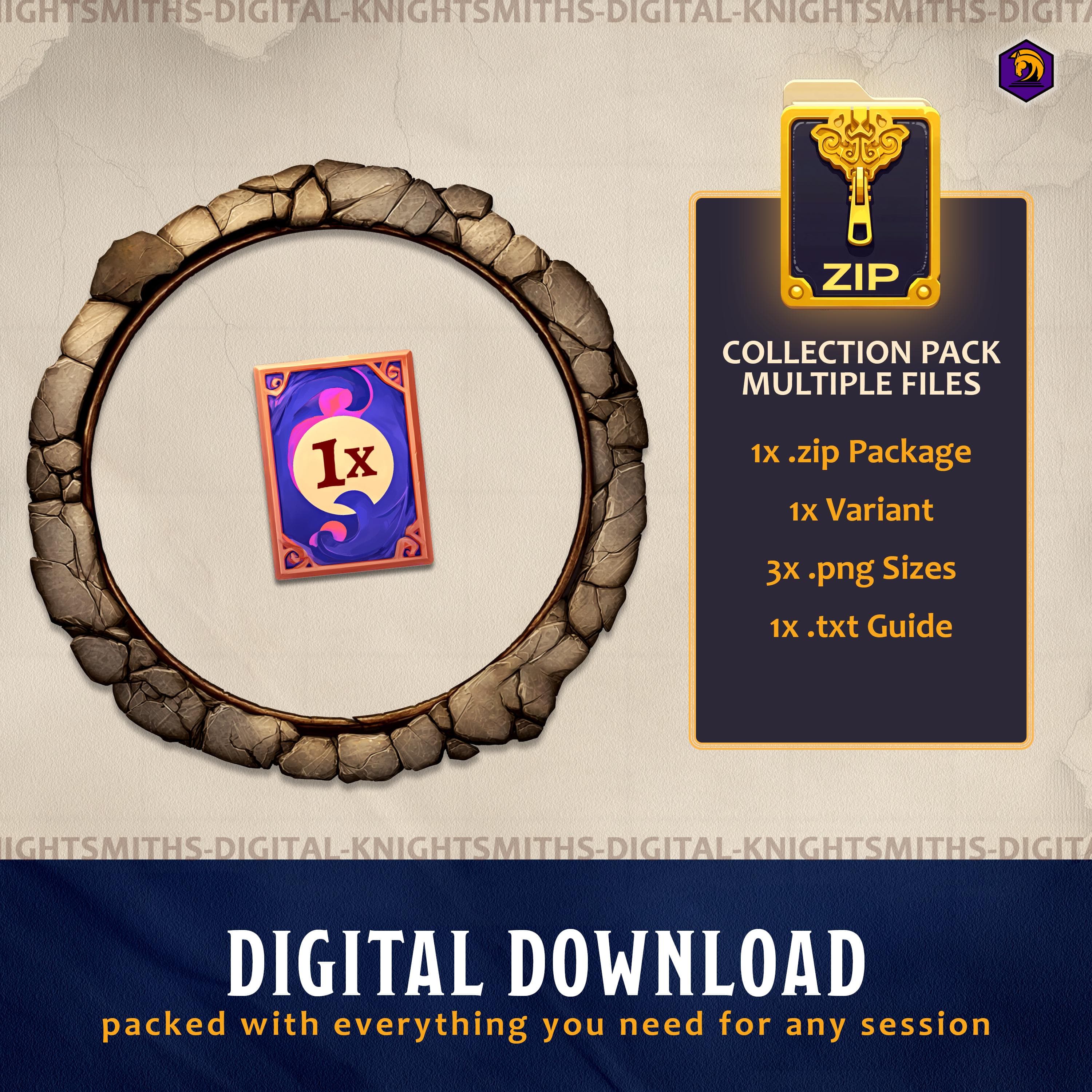 DnD Token Frames - Elemental Earth #1 VTT Digital Token Border, For RPG settings, Foundry Roll20 Supporting Image 2